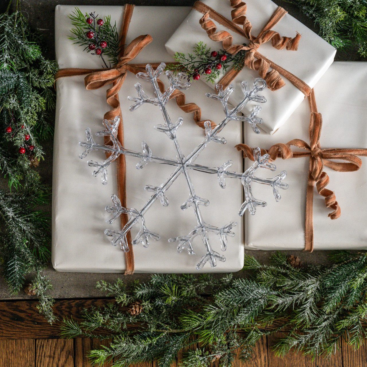 13" SILVER FUSED SNOWFLAKE ORNAMENT