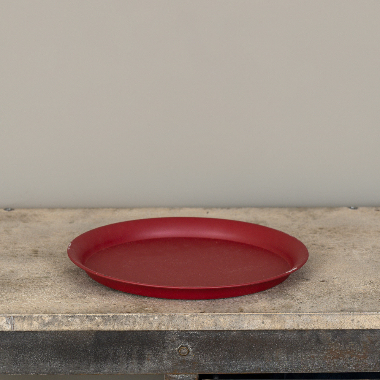 12" RED ROUND TRAY
