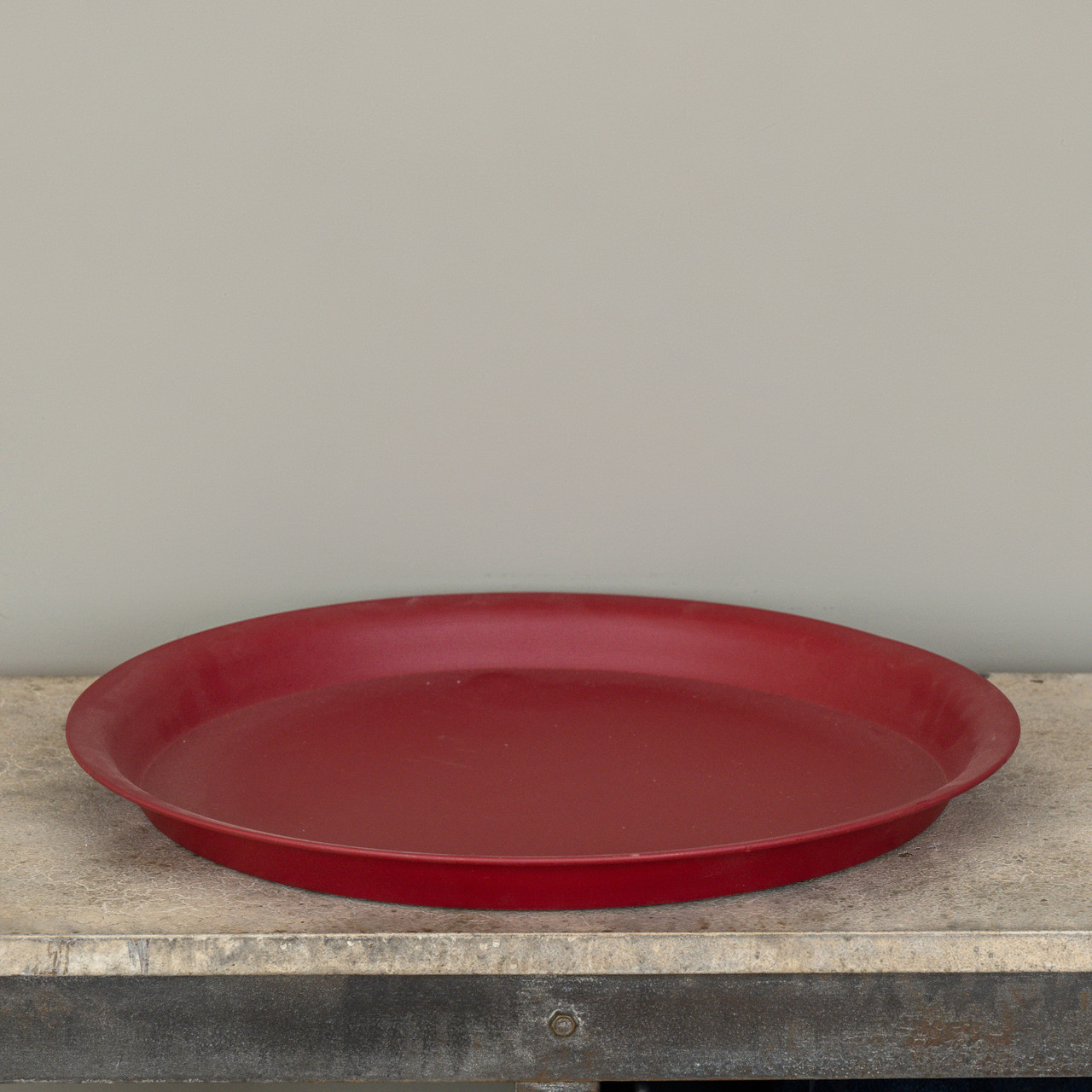 19.75" RED ROUND TRAY