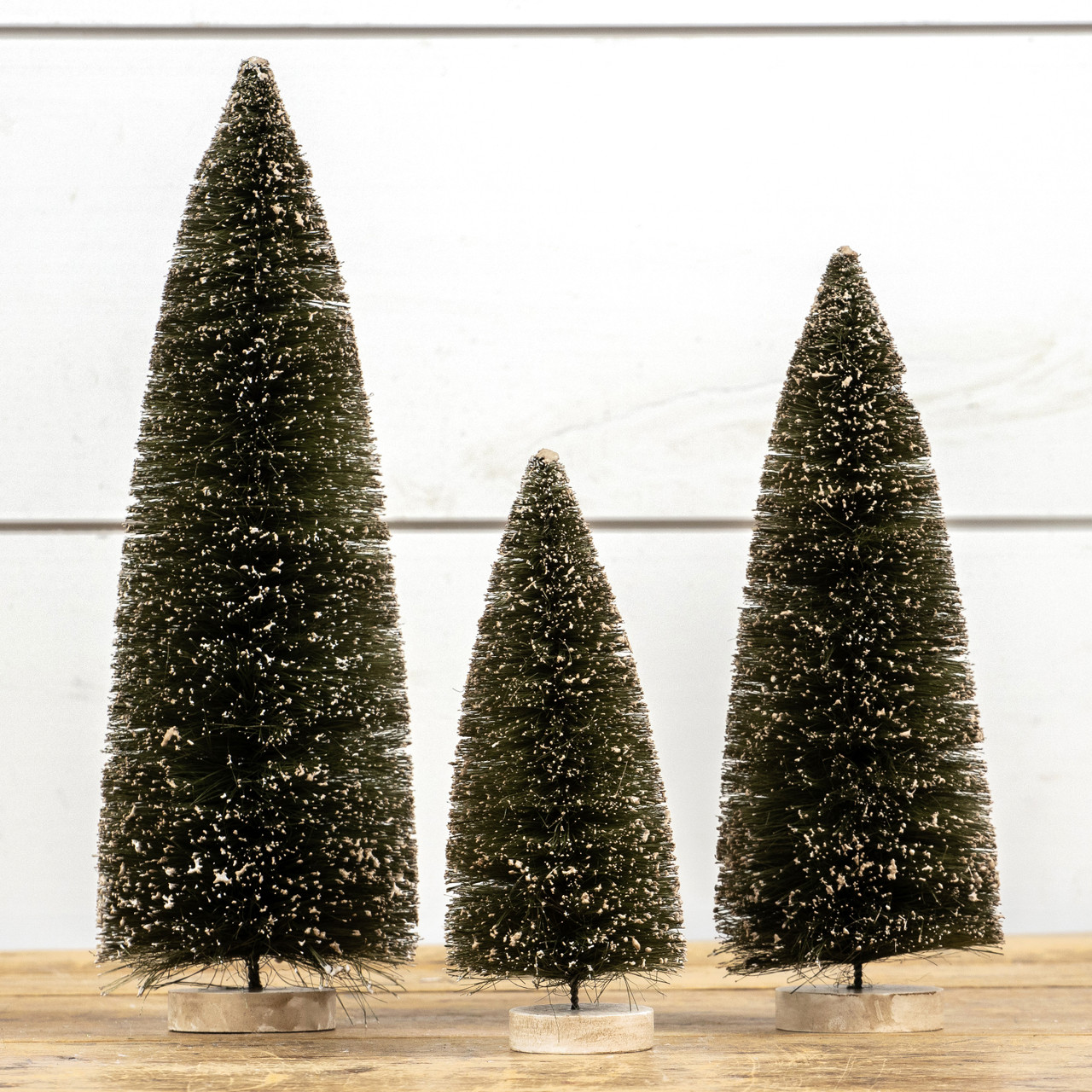 Snowy Moss Decorative Tabletop Trees Set of 3