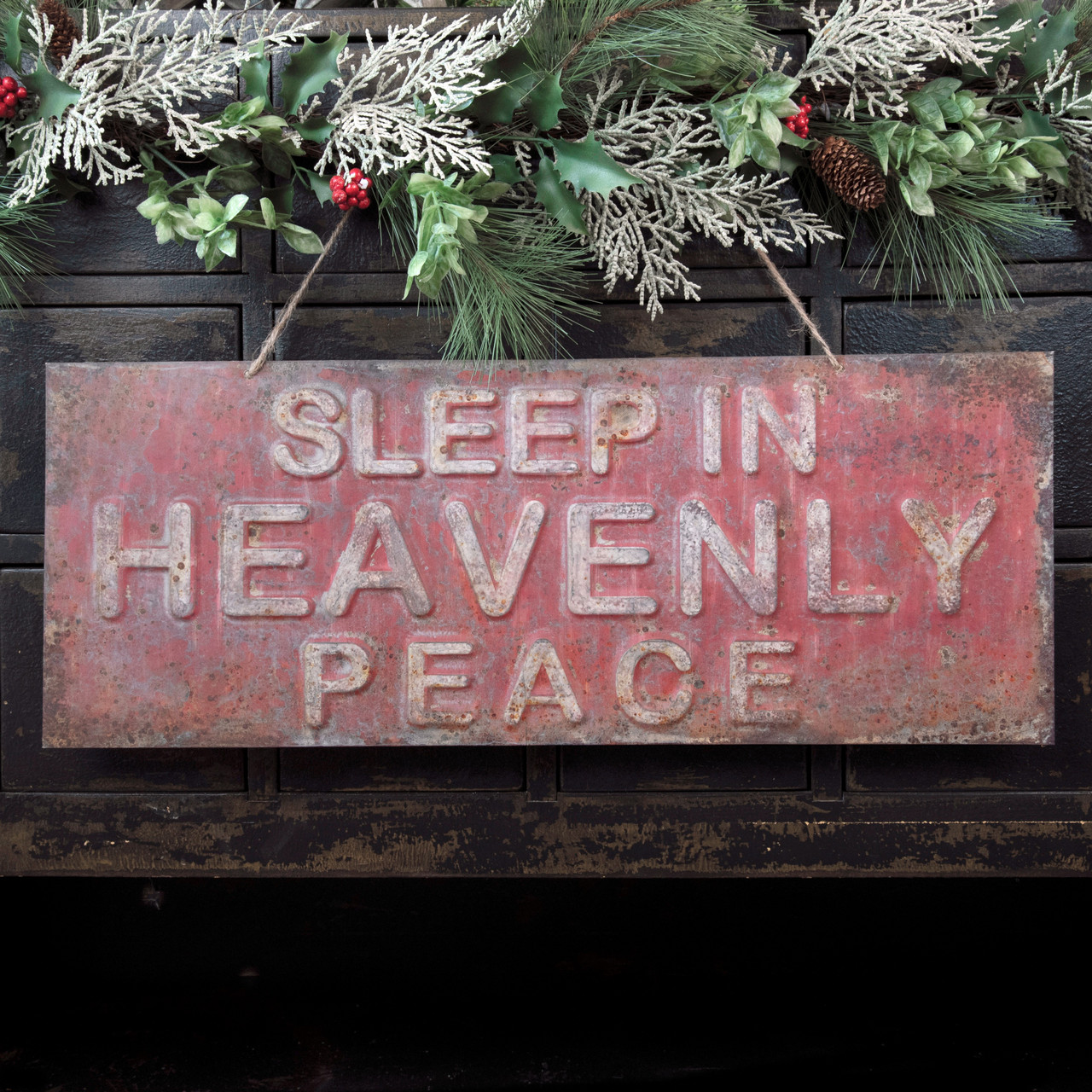 RED SLEEP IN HEAVENLY PEACE SIGN