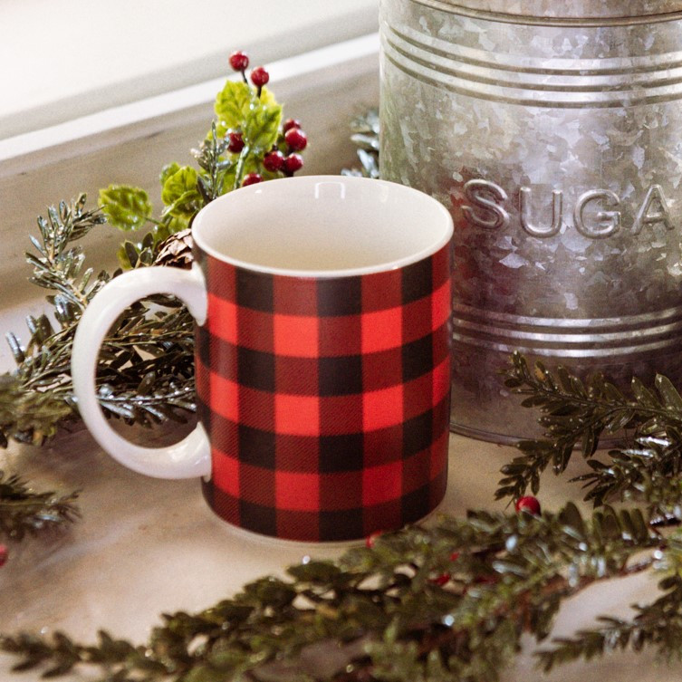 RED & BLACK BUFFALO CHECK MUG - Ragon House