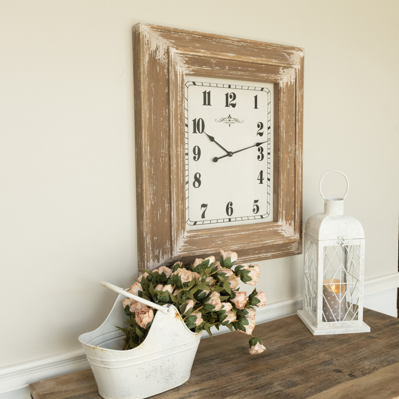 Wall Clock, Wood Rectangular Wall Clock –