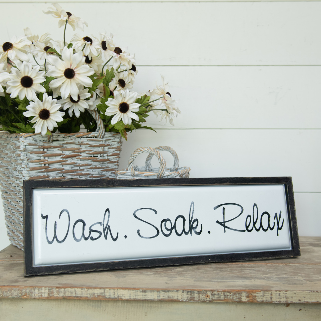 FRAMED WASH, SOAK, RELAX SIGN
