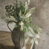 16" EUCALYPTUS W/ CREAM & PURPLE HEATHER PICK