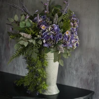 16" EUCALYPTUS W/ CREAM & PURPLE HEATHER PICK