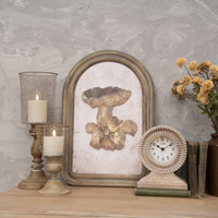 TILTED MUSHROOM SILHOUETTE SIGN W/ WHITE BACKGROUND