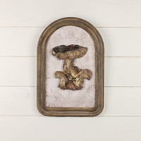 TILTED MUSHROOM SILHOUETTE SIGN W/ WHITE BACKGROUND