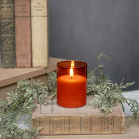 4" SIENNA GLASS 3D FLAME CANDLE