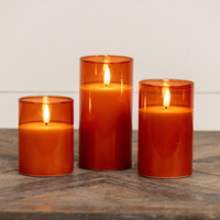 4" SIENNA GLASS 3D FLAME CANDLE