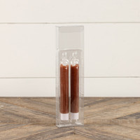 SET/ 2 - 6.75" MOVING FLAME BRONZE TAPER CANDLE
