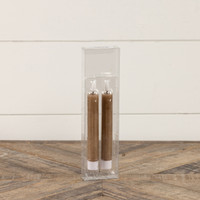SET/ 2 - 7.25" 3D FLAME BEIGE TAPER CANDLE