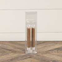 SET/ 2 - 6.75" MOVING FLAME BEIGE TAPER CANDLE
