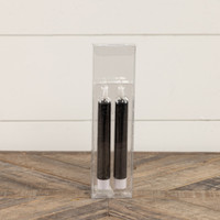 SET/ 2 - 7.25" 3D FLAME BLACK TAPER CANDLE