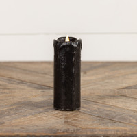 2X5" MOVING FLAME BLACK PILLAR CANDLE