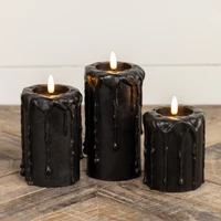 4" BLACK 3D FLAME PILLAR CANDLE