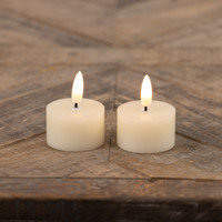 SET/ 2 - 3D FLAME CREAM TEALIGHT CANDLES