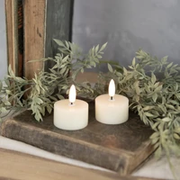 SET/ 2 - 3D FLAME CREAM TEALIGHT CANDLES