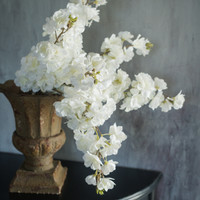 33" WHITE CHERRY BLOSSOM SPRAY