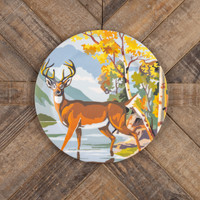 DEER BY THE WATER PAINT BY NUMBER PLATE