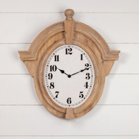 OVAL WOOD WALL CLOCK
