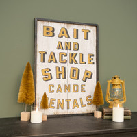 YELLOW BAIT AND TACKLE SHOP SIGN