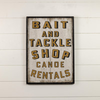 YELLOW BAIT AND TACKLE SHOP SIGN
