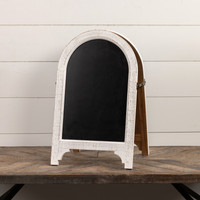 TWO SIDED BLACKBOARD W/ WHITE FRAME