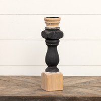 16.5" BLACK PAINTED PILLAR CANDLE STAND