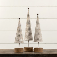 15" TIN TREE W/ WOOD BASE