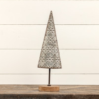 18" FLORAL STAMPED METAL TREE