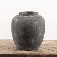 14" CHARCOAL TERRACOTTA VASE