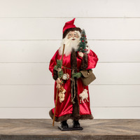 SANTA W/ FUR TRIMMED RED ROBE