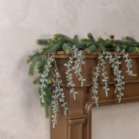 60" DRAPING GREY GREEN GLITTER  BUDS