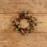 4" BROWN ROSE HIPS CANDLE RING