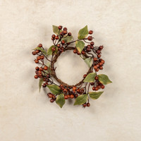 4" BROWN ROSE HIPS CANDLE RING