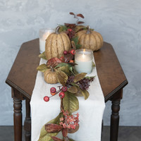 6' BURGUNDY BERRY & MIXED LEAF GARLAND