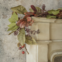 6' BURGUNDY BERRY & MIXED LEAF GARLAND