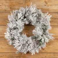30" HEAVILY FLOCKED PINE WREATH