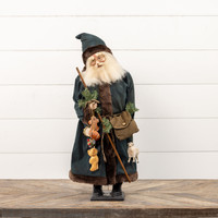 SANTA W/ FUR TRIMMED GREEN ROBE