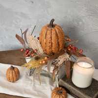 12" MIXED WHEAT & BERRY CANDLE RING