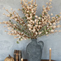 32" BEIGE WILD ZINNIA SPRAY