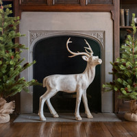 CREAM STANDING DEER STATUETTE