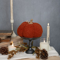 5.5" DARK ORANGE BOUCLE PUMPKIN