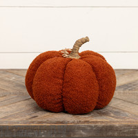 8" DARK ORANGE BOUCLE PUMPKIN