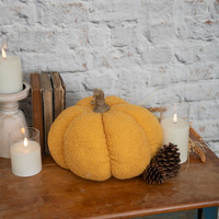 8" YELLOW BOUCLE PUMPKIN