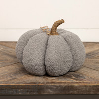 8" GREY BOUCLE PUMPKIN