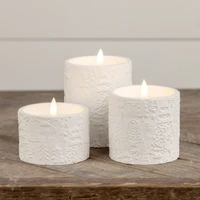 2.5" - 3D FLAME HOLIDAY EMBOSSED CANDLE