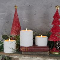 3.25" - 3D FLAME HOLIDAY EMBOSSED CANDLE