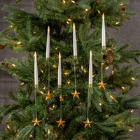 SET/ 6 LED CANDLES W/ STAR HANGER